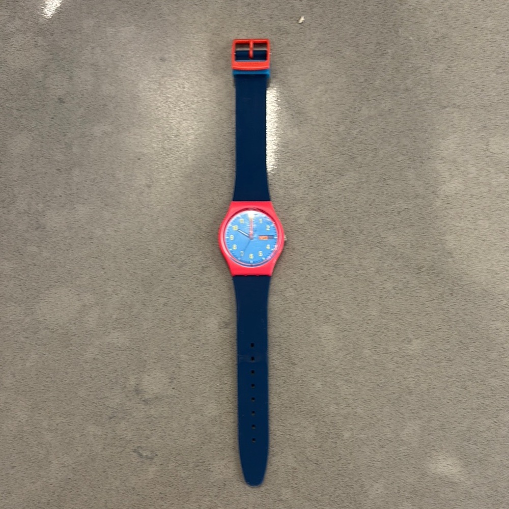 Swatch Blue and Red Wristwatch